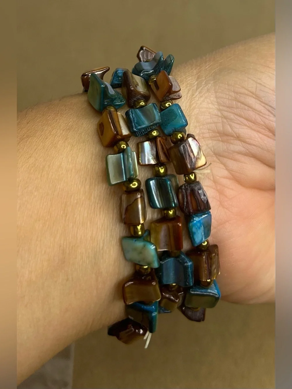 5 for $25🔥Set of 3 Multi-Color Cube Beaded Elastic Bracelets